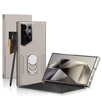 Samsung Galaxy S24 Ultra Flip Leather Phone Case with Kickstand Rugged Heavy Duty Shockproof Mobile Case by CoverMeUp