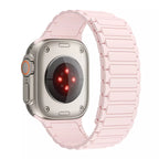 Liquid Silicon Sports Style Magnetic Watch Band for Apple Watch 42/44/45 & 49 mm (Light Pink) Mobile Case by CoverMeUp