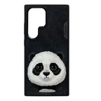 Nimmy Premium Embroidered Leather Case - Samsung Galaxy S24 Ultra Nimmy Embroidery Leather Back Cover Case - Panda - Style 2
