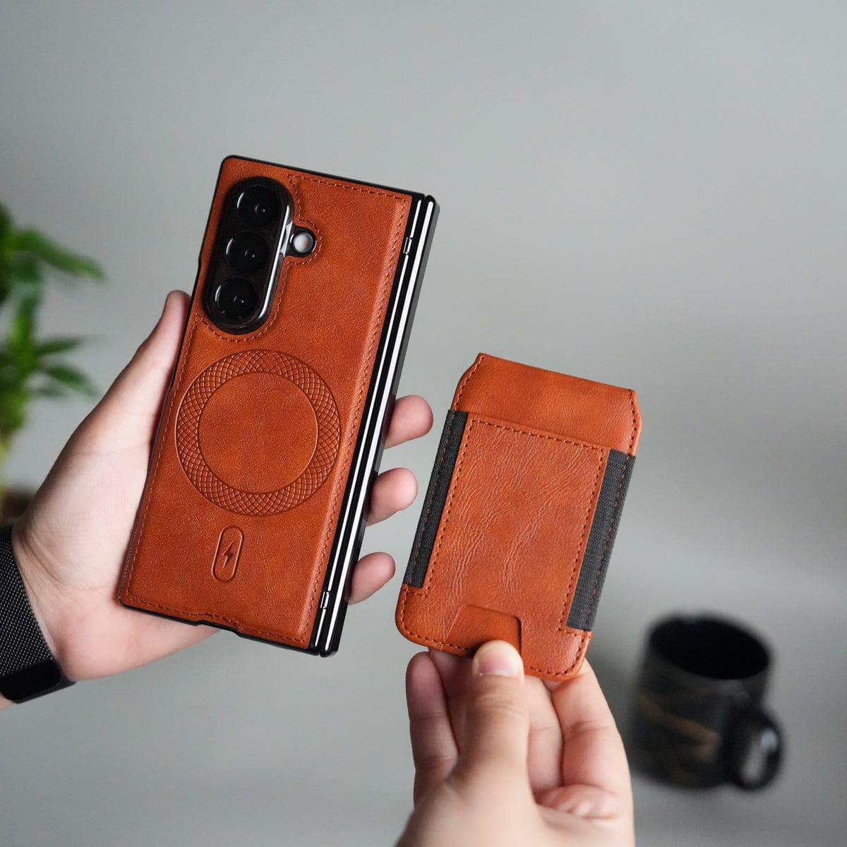 Magnetic PU Leather Flip Kickstand Credit Wallet Card Holder Slots Covers for Samsung Galaxy Z Fold 8 Ultra