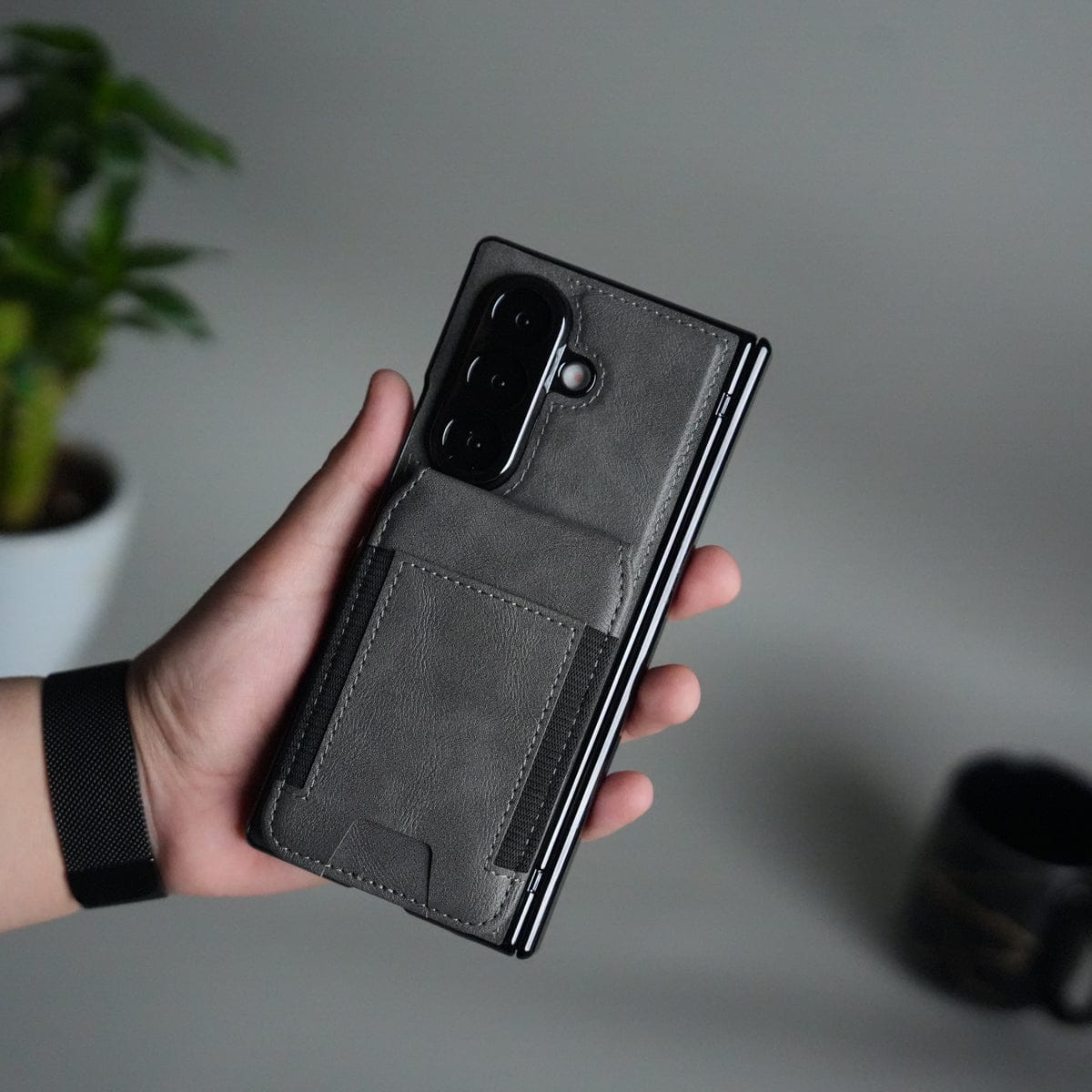 Magnetic PU Leather Flip Kickstand Credit Wallet Card Holder Slots Covers for Samsung Galaxy Z Fold 8 Ultra