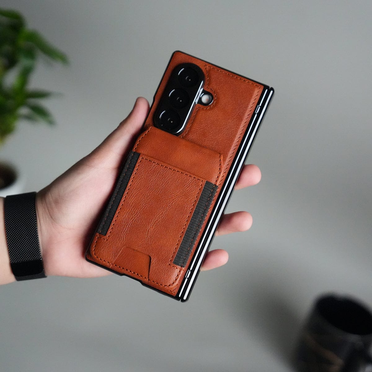 Magnetic PU Leather Flip Kickstand Credit Wallet Card Holder Slots Covers for Samsung Galaxy Z Fold 8 Ultra