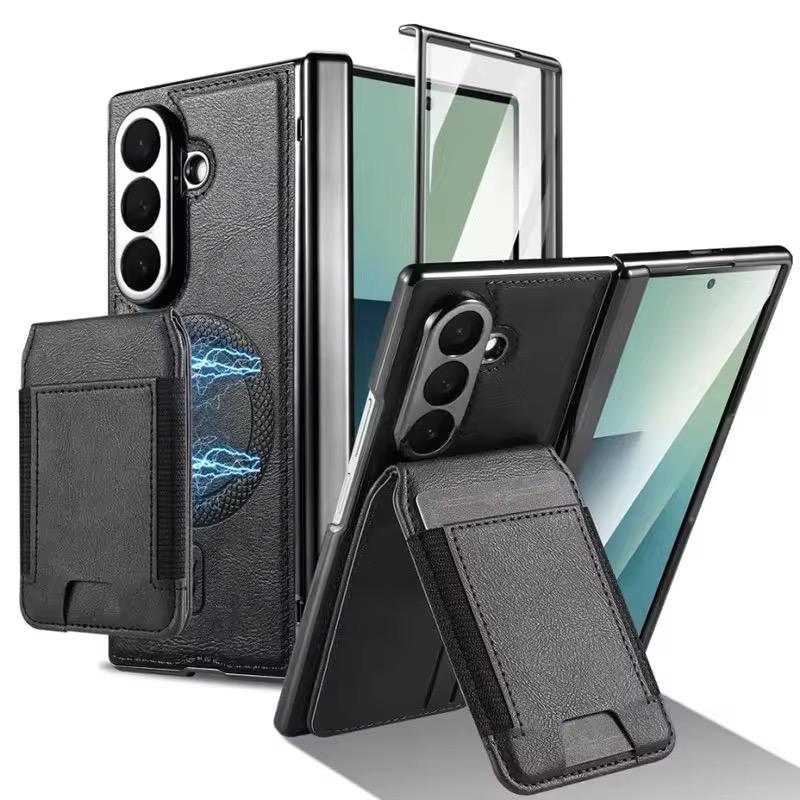 Magnetic PU Leather Flip Kickstand Credit Wallet Card Holder Slots Covers for Samsung Galaxy Z Fold 8 Ultra