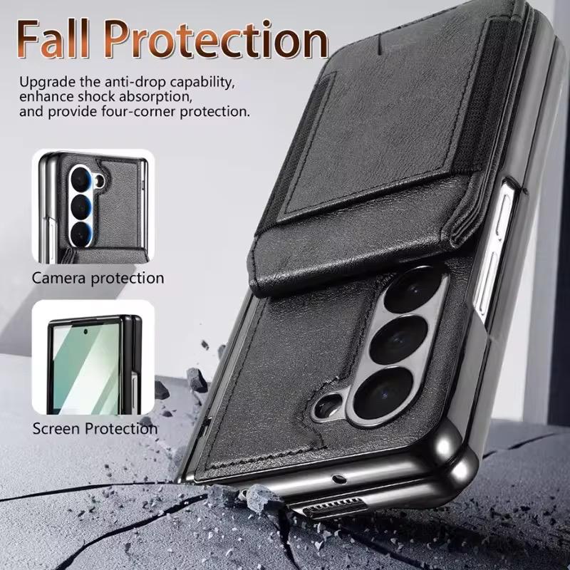 Magnetic PU Leather Flip Kickstand Credit Wallet Card Holder Slots Covers for Samsung Galaxy Z Fold 8 Ultra