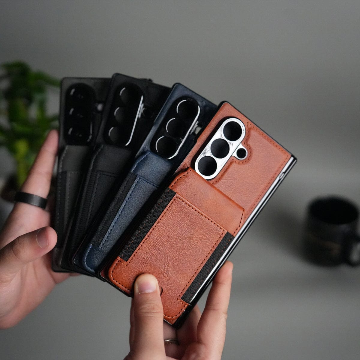 Magnetic PU Leather Flip Kickstand Credit Wallet Card Holder Slots Covers for Samsung Galaxy Z Fold 8 Ultra