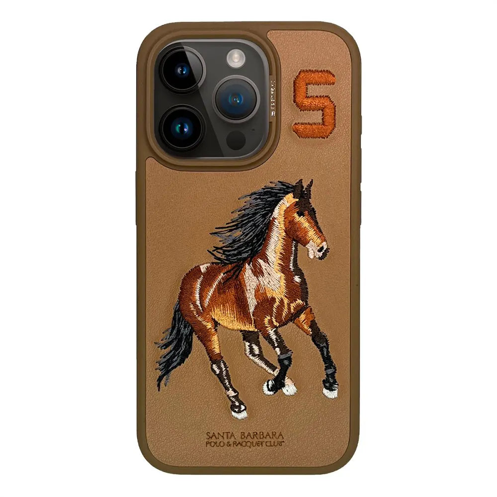 Santa Barbara Polo Borris Series  Cover for iPhone 15 Pro Max  (Tan Brown)