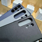 Samsung Galaxy S24 Ultra Leather Kzdoo Geniune Leather Case - Black Mobile Case by CoverMeUp - Style 5
