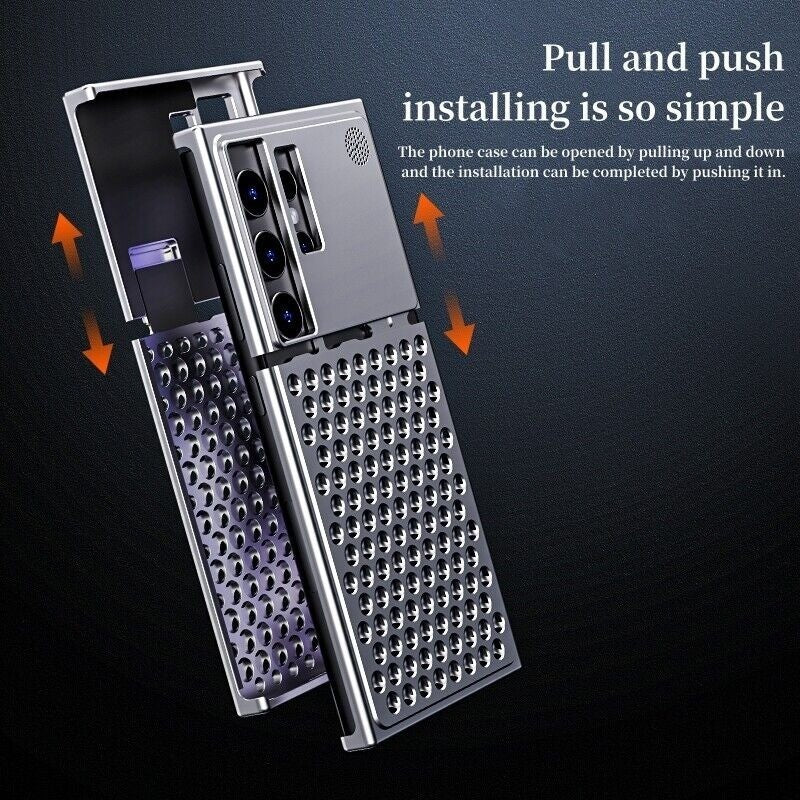 Samsung Galaxy S24 Ultra Heat Dissipation Aluminum Cooling Case with Aroma - Titanium Mobile Case by CoverMeUp - Style 9