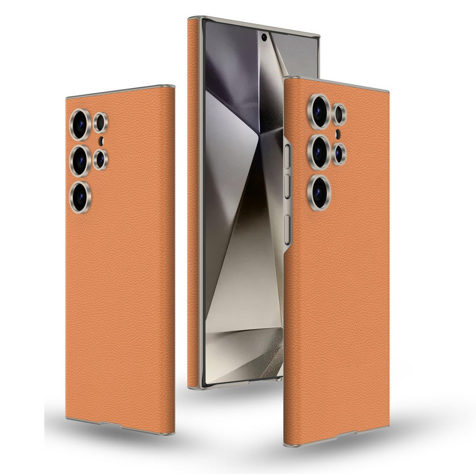 Samsung Galaxy S24 Ultra GKK Leather Plastic Shell Case - Orange Mobile Case by CoverMeUp