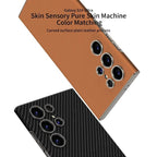 Samsung Galaxy S24 Ultra Leather Exact Color Match Case - Titanium Mobile Case by CoverMeUp - Style 7