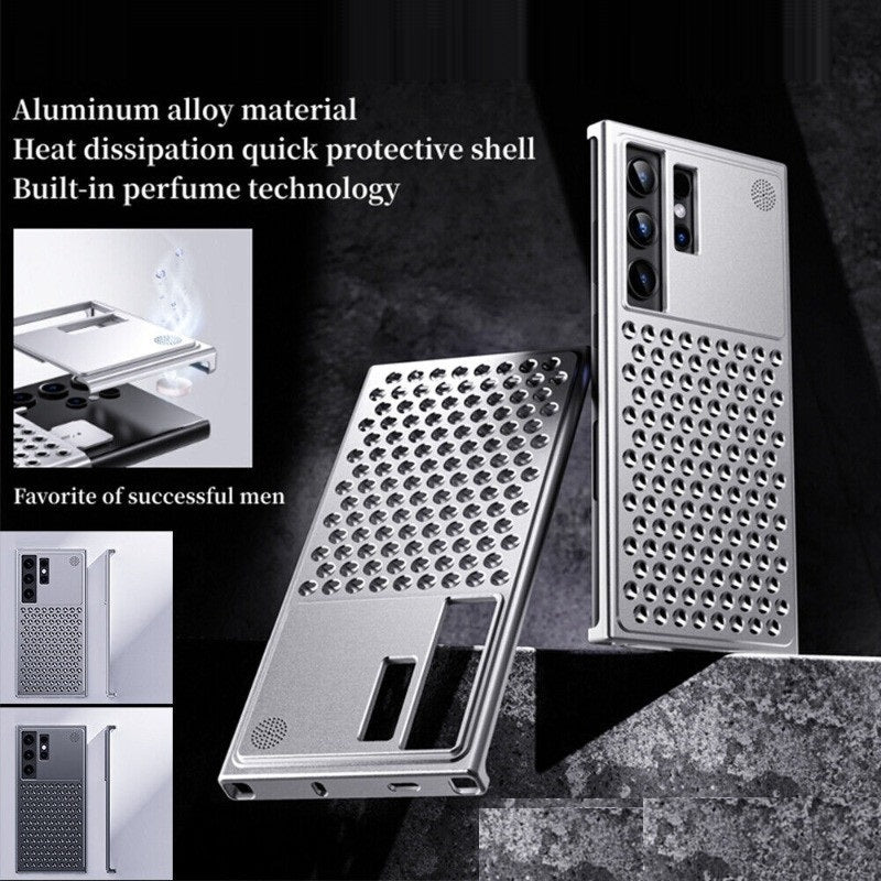 Samsung Galaxy S24 Ultra Heat Dissipation Aluminum Cooling Case with Aroma - Black Mobile Case by CoverMeUp - Style 3