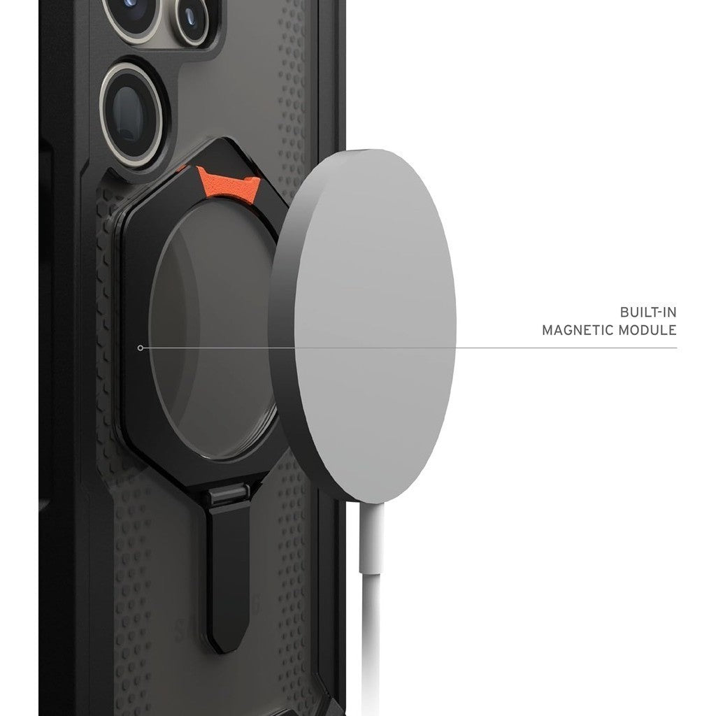 Samsung Galaxy S24 Ultra Plasma XTE Ruged Armor Case with MagSafe & Metal Kickstand - Ash Black Mobile Case by CoverMeUp - Style 3