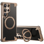 Samsung Galaxy S25 Ultra Framless Carbon Metal Bumper Case with Magsafe & 360 Stand - Desert Mobile Case by CoverMeUp