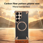 Samsung Galaxy S24 Ultra Framless Carbon Metal Bumper Case with Magsafe & 360 Stand - Black Mobile Case by CoverMeUp - Style 6
