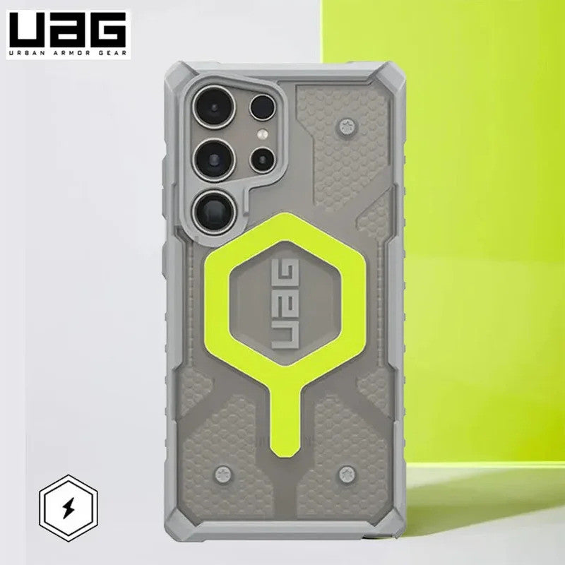 Samsung S24 Ultra Pathfinder Shockproof Matte MagSafe Case - Clear Neon Mobile Case by CoverMeUp - Style 2