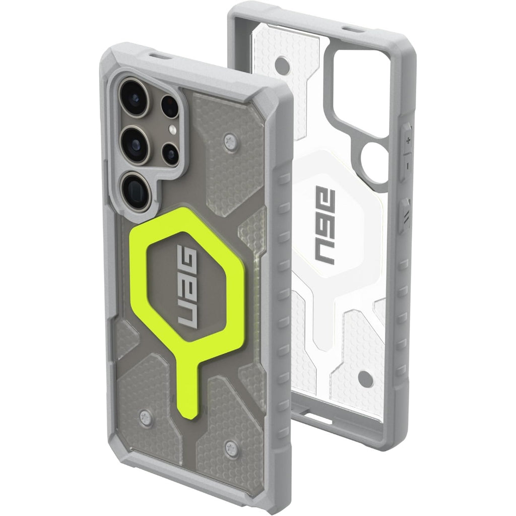 Samsung S24 Ultra Pathfinder Shockproof Matte MagSafe Case - Clear Neon Mobile Case by CoverMeUp - Style 3