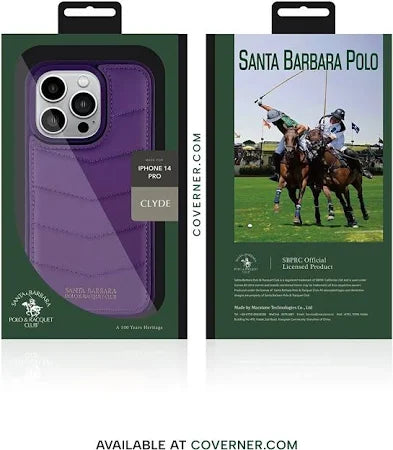 Santa  Barbara Polo Clyde Series Puffer Leather Back Cover iPhone 14 Pro (Deep Purple)