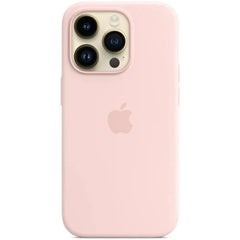 PU Leather Magsafe Compatible  Logo Case for iPhone 15 Plus (Light Pink)