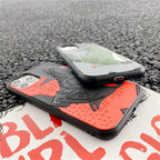 Protective Apple iPhone Back Cover - 3D Sneaker Shoes Luminous Phone Case Cover For iPhone 13 Pro Max Red