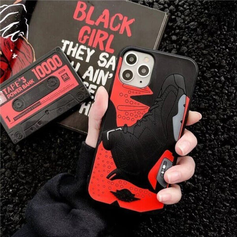 3D Sneaker Shoes Luminous Phone Case Cover For iPhone 13 Pro Max Red