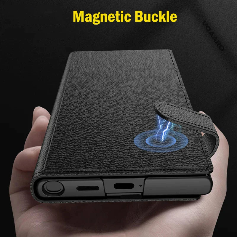 Samsung Galaxy S24 Ultra GKK Clamshell Leather Flip Wallet Case Cover - Black Mobile Case by CoverMeUp - Style 5