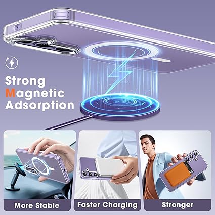 Premium Transparent Ultra Hybrid Mag Safe Compatible TPU & PC Back Case for Samsung Galaxy S24, S24 Ultra & S24 Plus