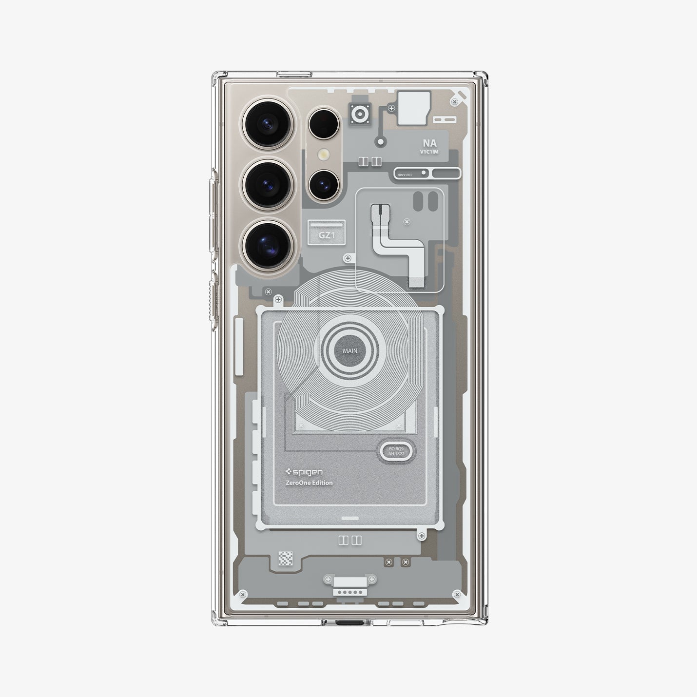 Samsung Galaxy S24 Ultra Zero One Hybrid Machine Shockproof Case - White Mobile Case by CoverMeUp - Style 2