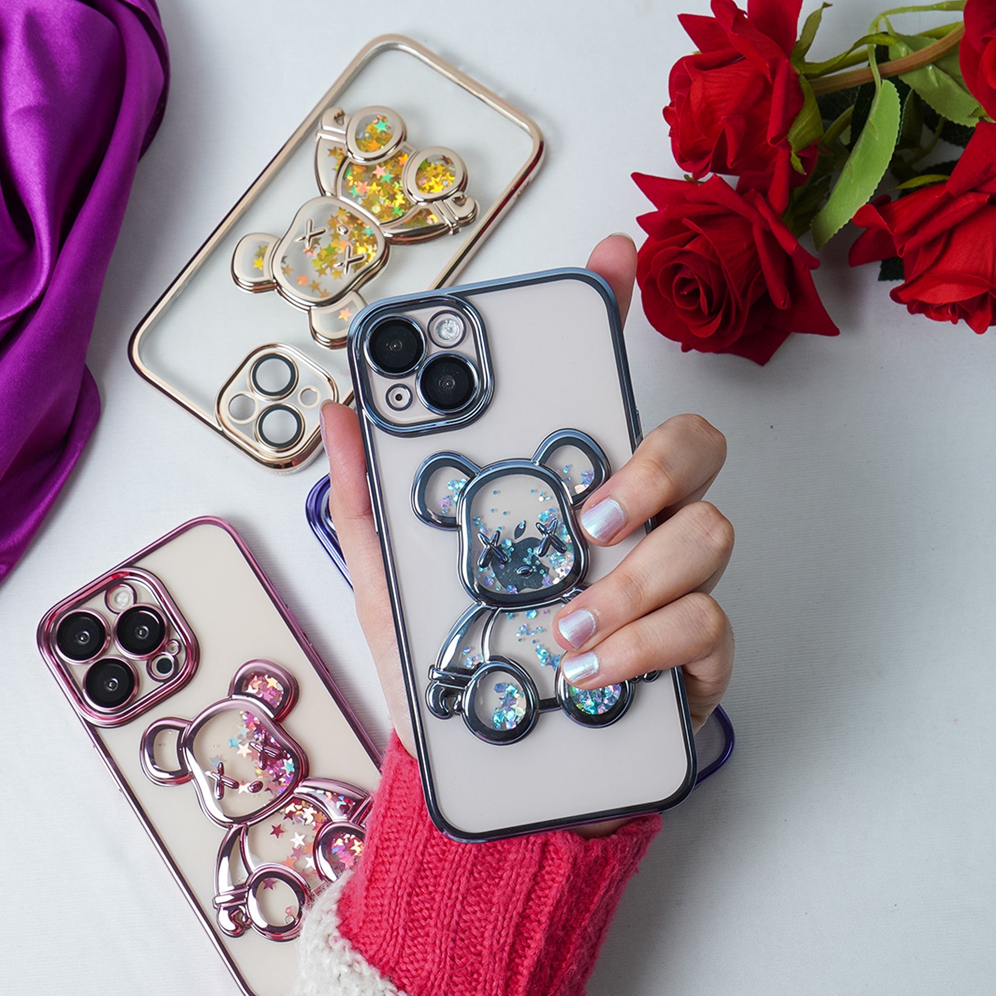 Transparent 3D Bear Protective Case
