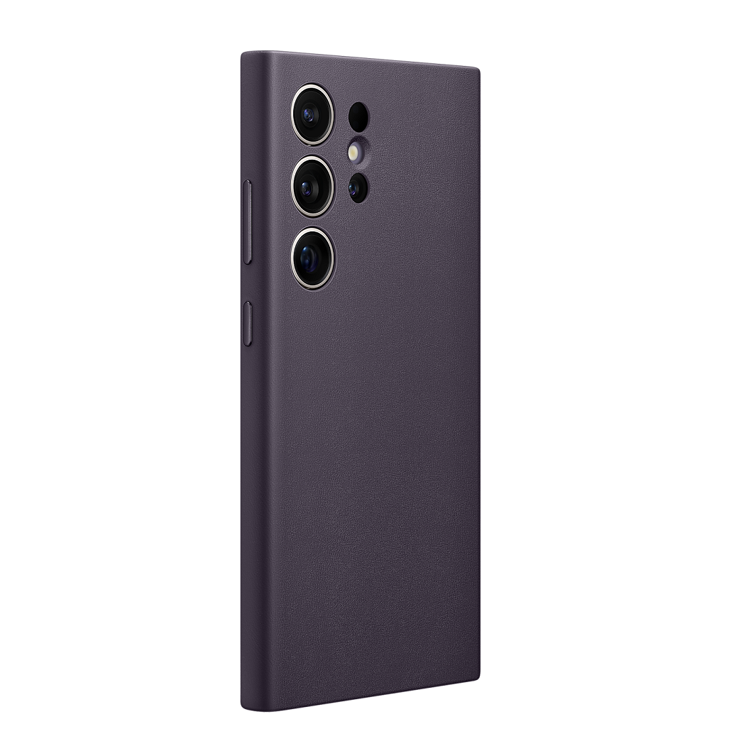 Samsung Galaxy S24 Ultra Vegan Leather Case Slim Profile - Violet Mobile Case by CoverMeUp - Style 2