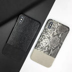 Protective Apple iPhone Back Cover - Leather Crocodile Case For iPhone X XS - Style 2