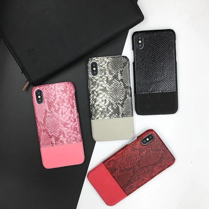 Protective Apple iPhone Back Cover - Leather Crocodile Case For iPhone X XS - Style 5