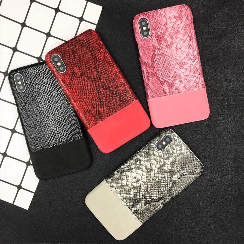Protective Apple iPhone Back Cover - Leather Crocodile Case For iPhone X XS