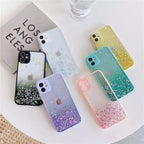 Protective Apple iPhone Back Cover - Glitter Transparent Phone Cover Cases For iPhone 11 11Pro 11ProMax