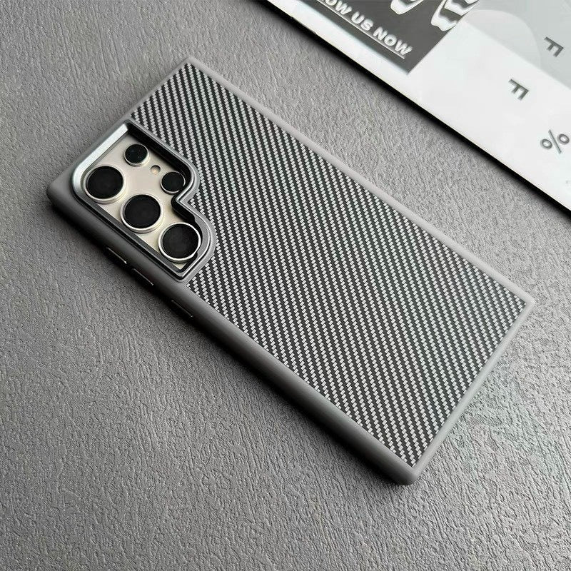 Samsung Galaxy S24 Ultra Soft Carbon Case with Metal Camera Protection - Titanium Mobile Case by CoverMeUp