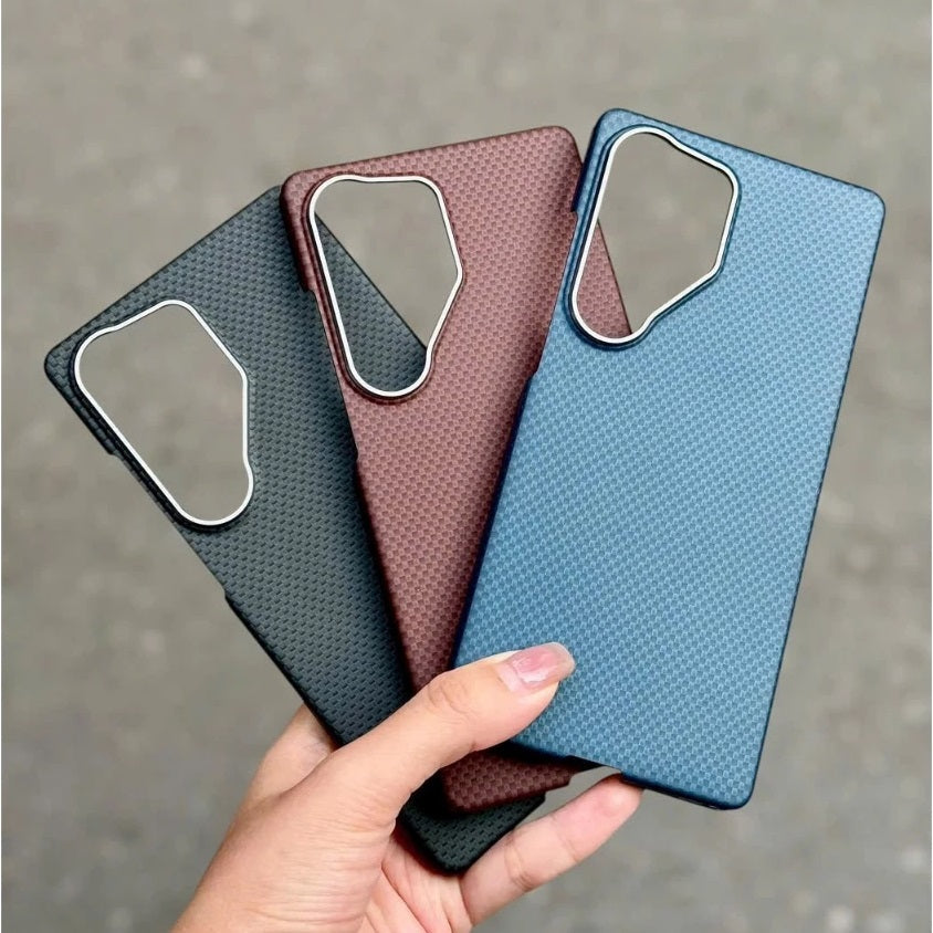 Samsung Galaxy S25 Ultra X-Level Ultathin 0.5mm Carbon Fiber Pattern Case with Magsafe - Blue Mobile Case by CoverMeUp - Style 9
