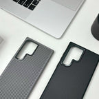 Samsung Galaxy S24 Ultra Soft Carbon Case with Metal Camera Protection - Black Mobile Case by CoverMeUp - Style 9