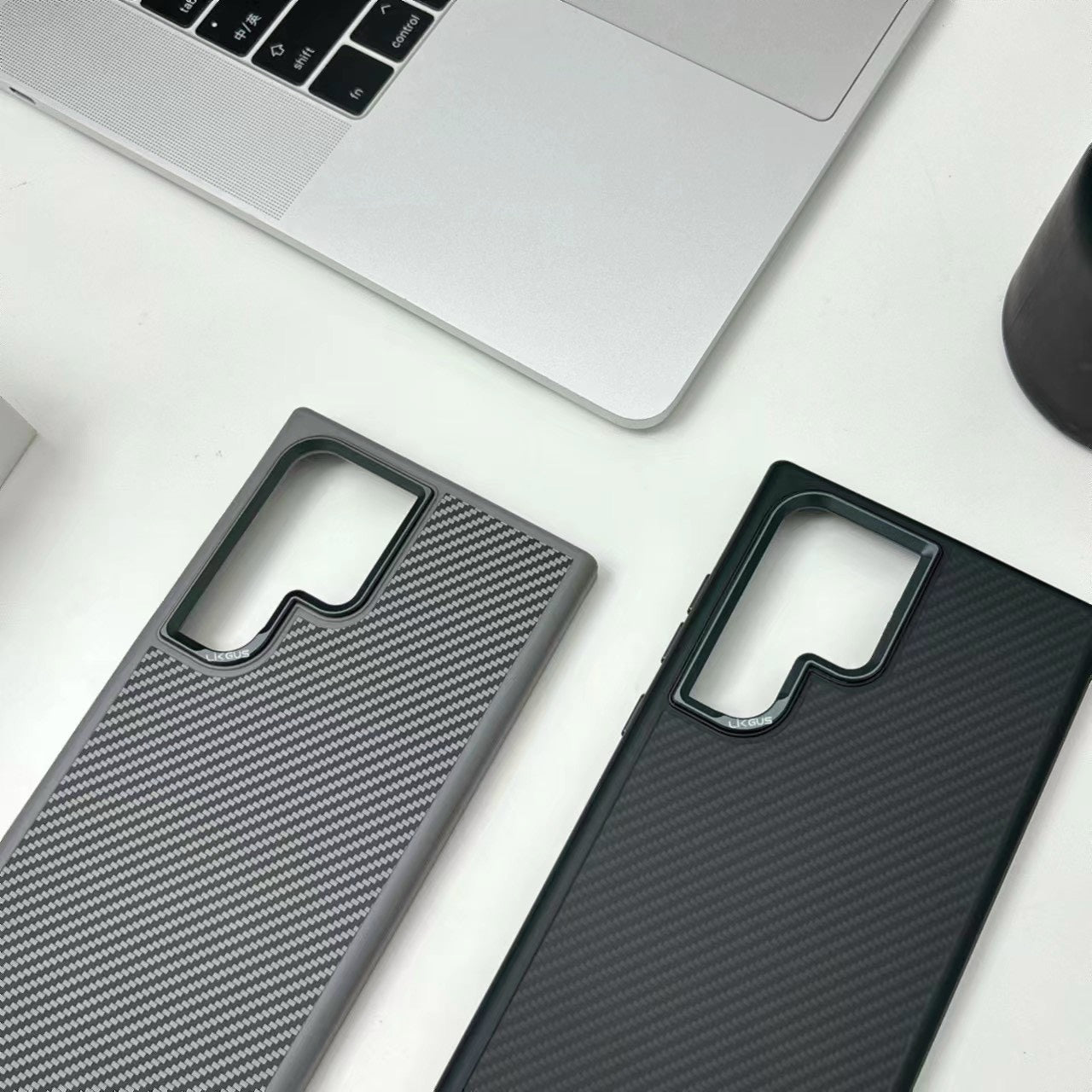 Samsung Galaxy S24 Ultra Soft Carbon Case with Metal Camera Protection - Black Mobile Case by CoverMeUp - Style 9