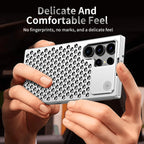 Samsung Galaxy S24 Ultra Metal Heat Dissipation Aluminum Cooling Case with Fragrance Aroma - Black Mobile Case by CoverMeUp - Style 10