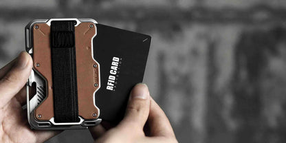 G03 Multi-Tool Magnetic Metal Wallet | Genuine Leather Cover | MagSafe