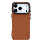Protective Apple iPhone Back Cover - YOUNGKIT Matte Finish Leather Cover with Magsafe for iPhone 17 Pro (Tan Brown)