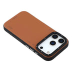 Protective Apple iPhone Back Cover - YOUNGKIT Matte Finish Leather Cover with Magsafe for iPhone 17 Pro (Tan Brown) - Style 6