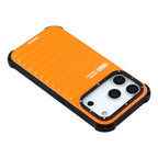 Protective Apple iPhone Back Cover - YOUNGKIT Suitcase Textured Luggage Series Magsafe Case for iPhone 17 Pro (Orange) - Style 4