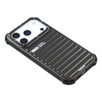 Protective Apple iPhone Back Cover - YOUNGKIT Suitcase Textured Luggage Series Magsafe Case for iPhone 17 Pro Max (Black) - Style 3