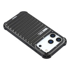 Protective Apple iPhone Back Cover - YOUNGKIT Suitcase Textured Luggage Series Magsafe Case for iPhone 17 Pro Max (Black) - Style 4