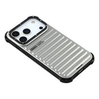 Protective Apple iPhone Back Cover - YOUNGKIT Suitcase Textured Luggage Series Magsafe Case for iPhone 17 Pro Max  (Silver) - Style 3