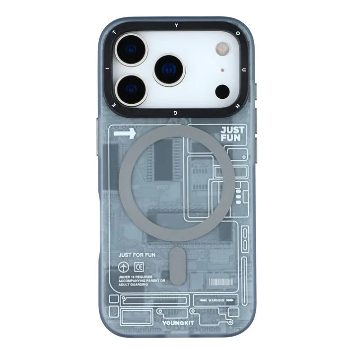 YOUNGKIT Technology Series Matte Finish Cover with Magsafe for iPhone 17 Pro Max - Grey