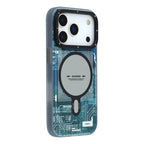 Protective Apple iPhone Back Cover - YOUNGKIT Technology Series Matte Finish Cover with Magsafe for iPhone 17 Pro - Blue - Style 2